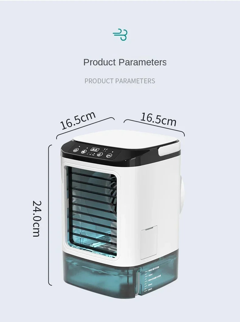 Ar condicionado portátil de mesa com atomização ultrassônica